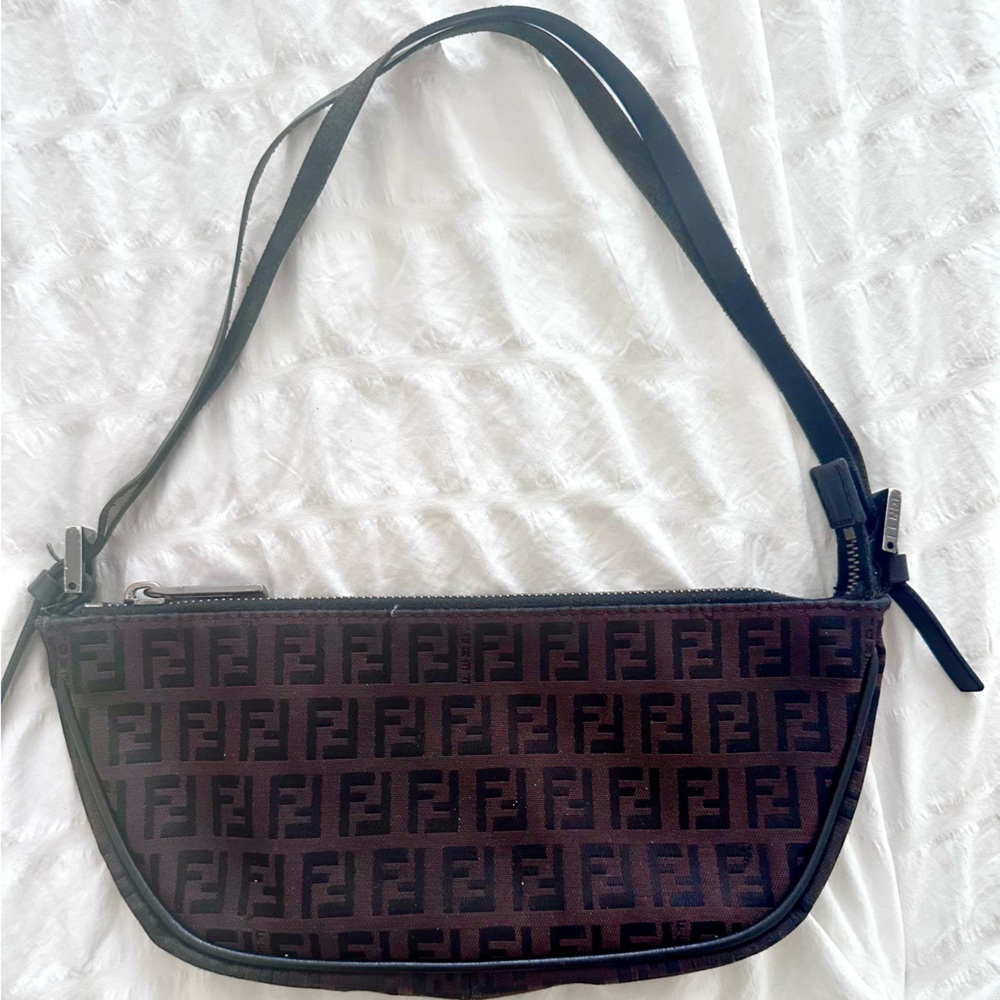 Fendi Black Fabric Bag with Silver Accent